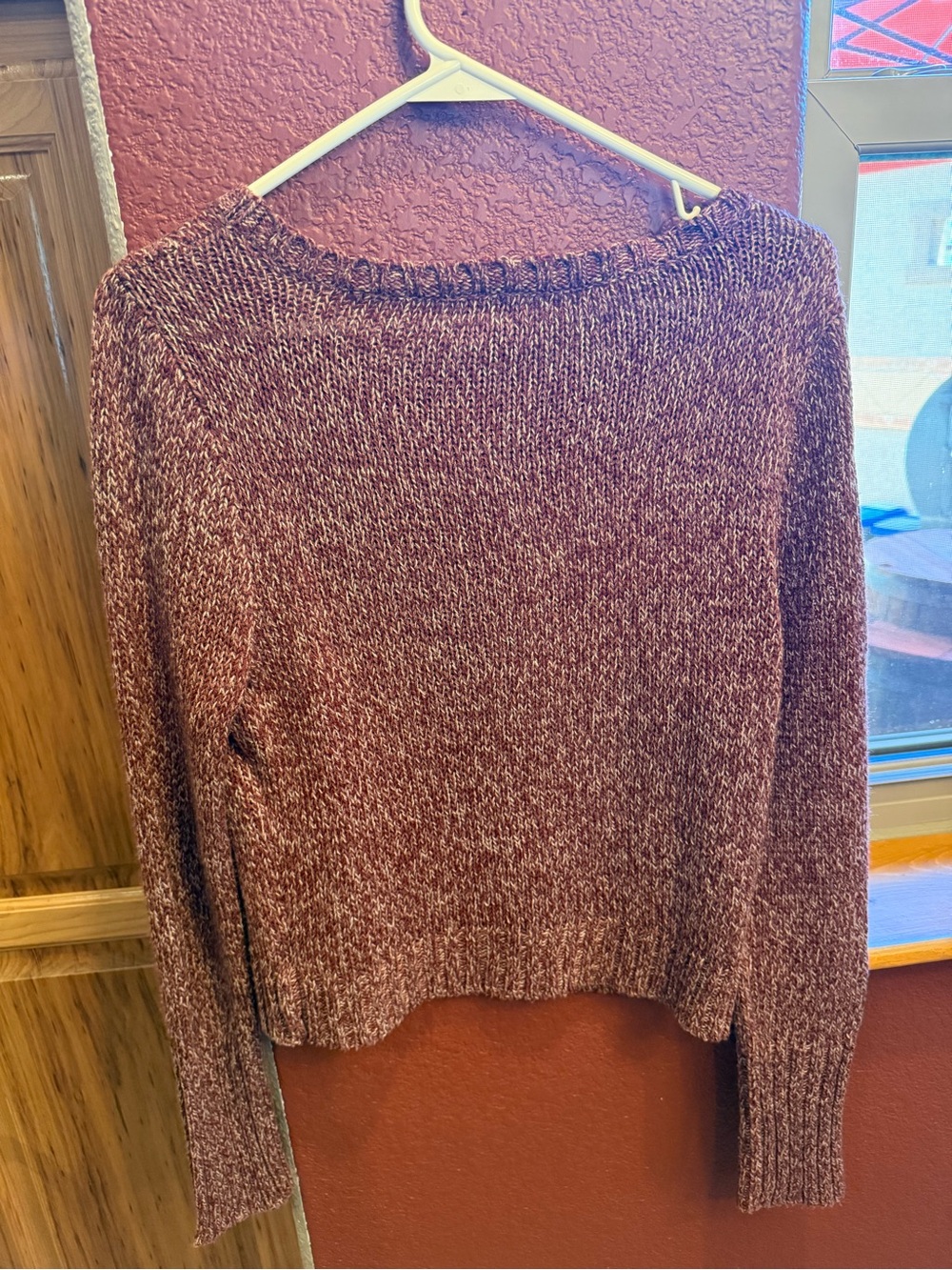 Cozy Marled Rust Sweater - Women's Long Sleeve Pullover - Picture 2 of 3